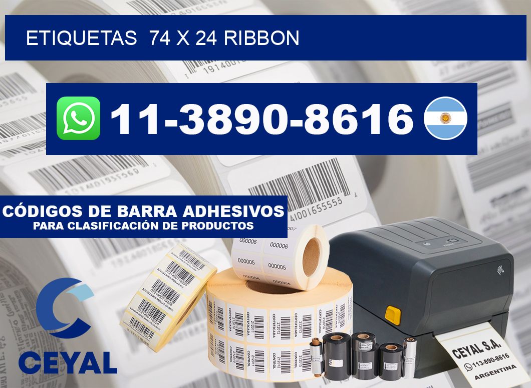 Etiquetas  74 x 24 ribbon