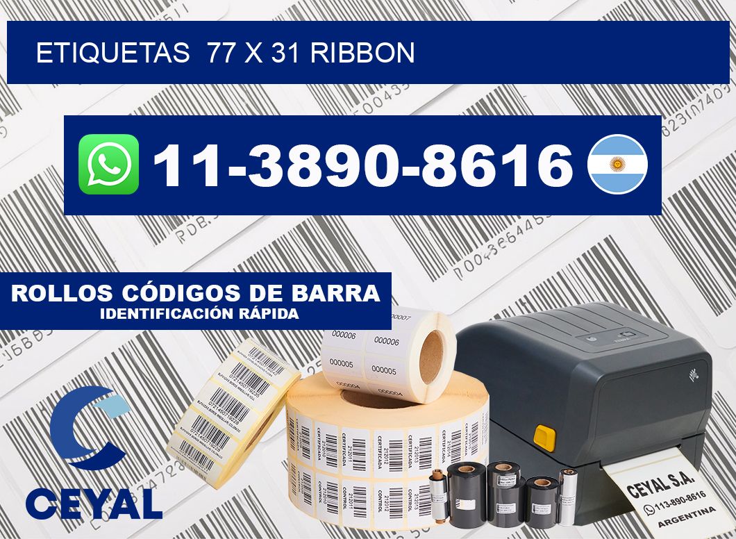 Etiquetas  77 x 31 ribbon