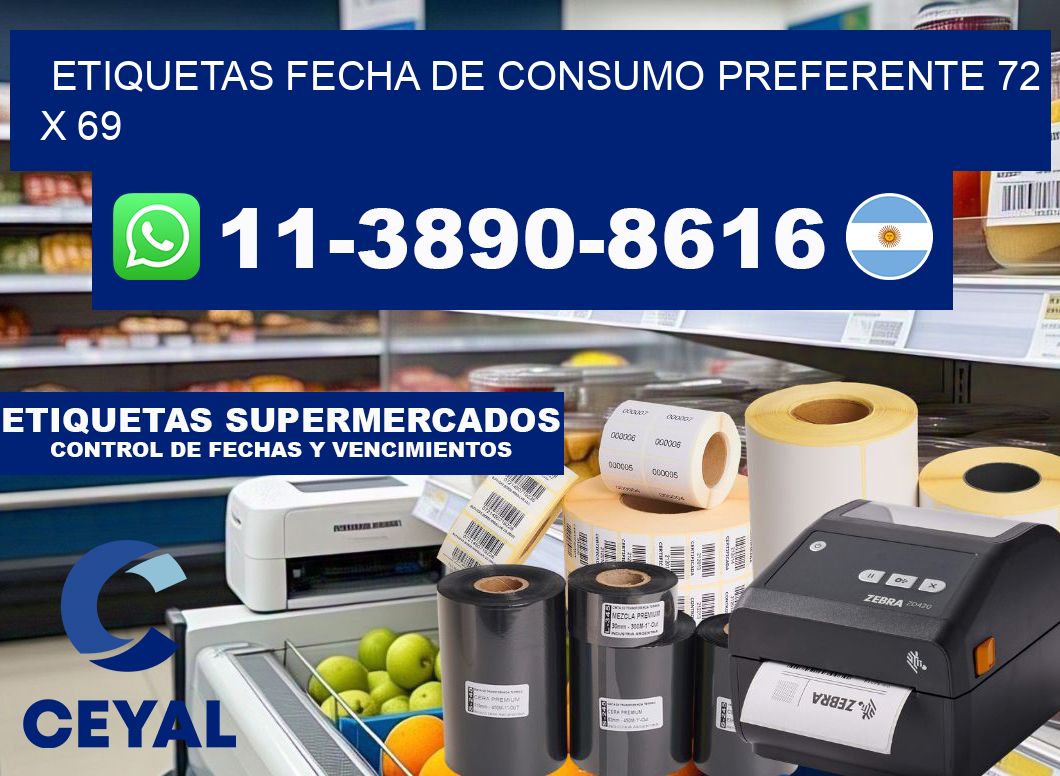 Etiquetas Fecha de consumo preferente 72 x 69