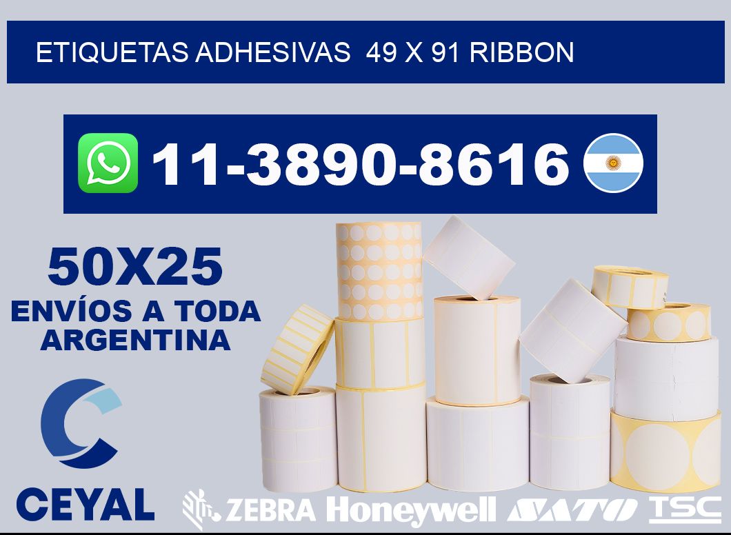Etiquetas adhesivas  49 x 91 ribbon