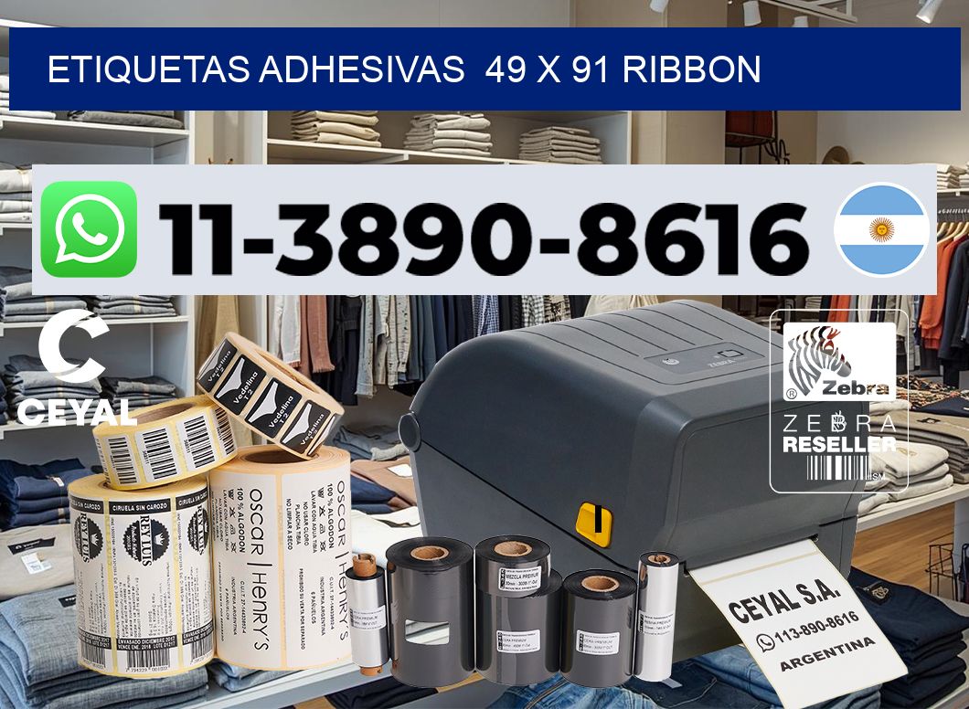 Etiquetas adhesivas  49 x 91 ribbon