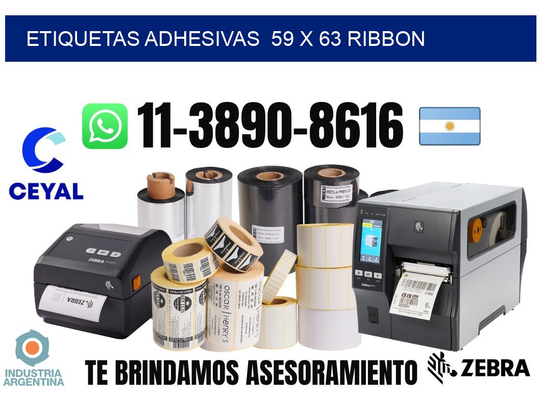 Etiquetas adhesivas 59 x 63 ribbon