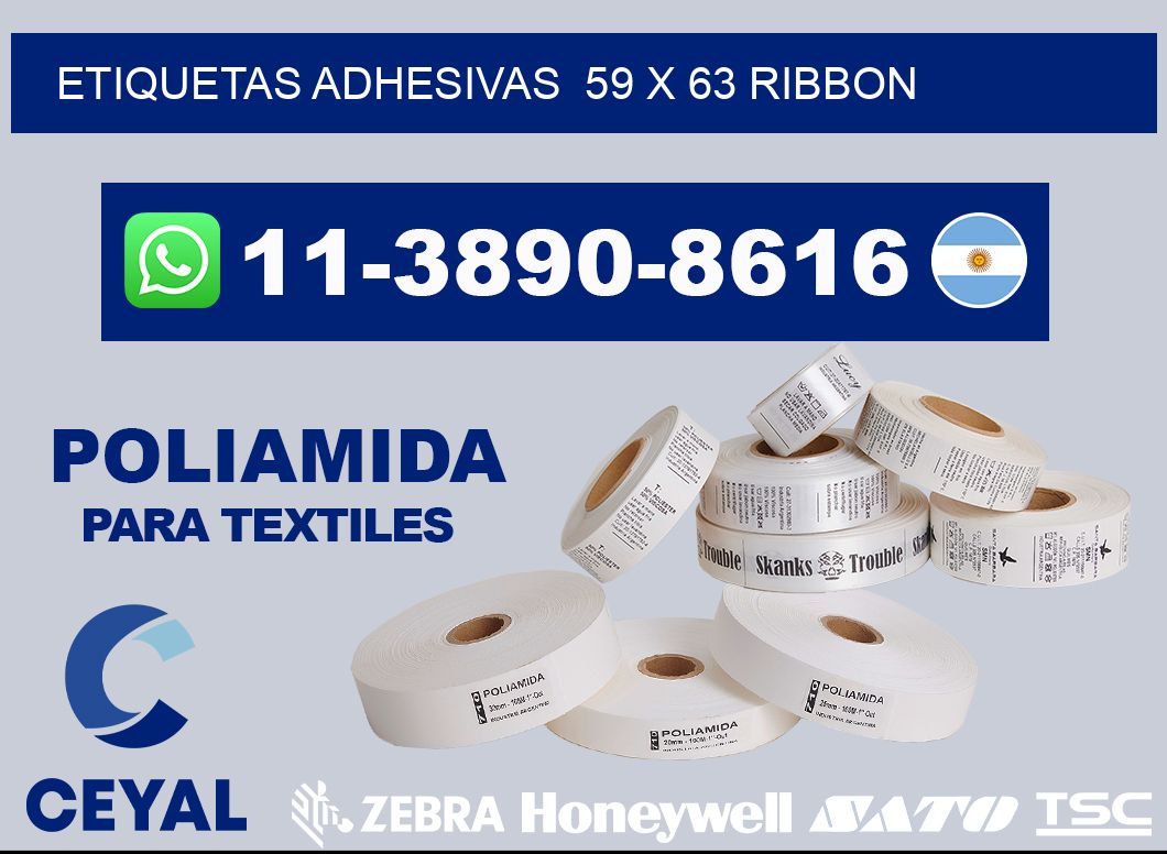 Etiquetas adhesivas 59 x 63 ribbon