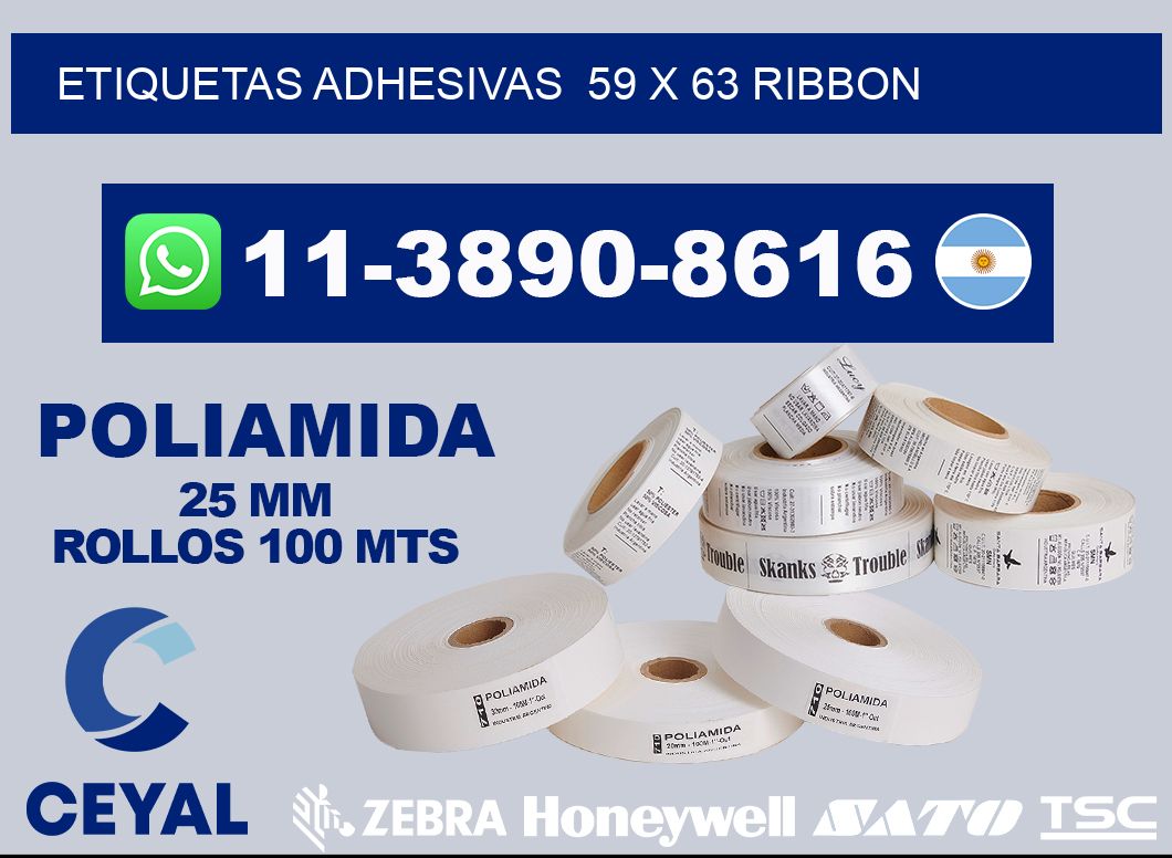 Etiquetas adhesivas 59 x 63 ribbon