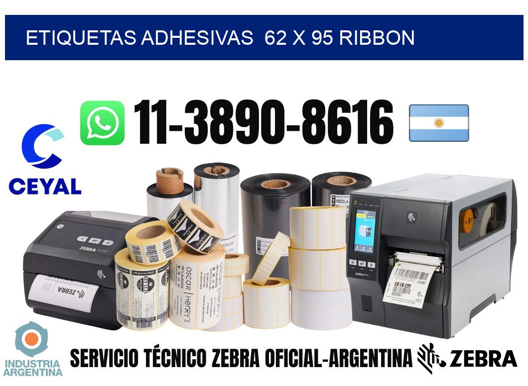 Etiquetas adhesivas 62 x 95 ribbon