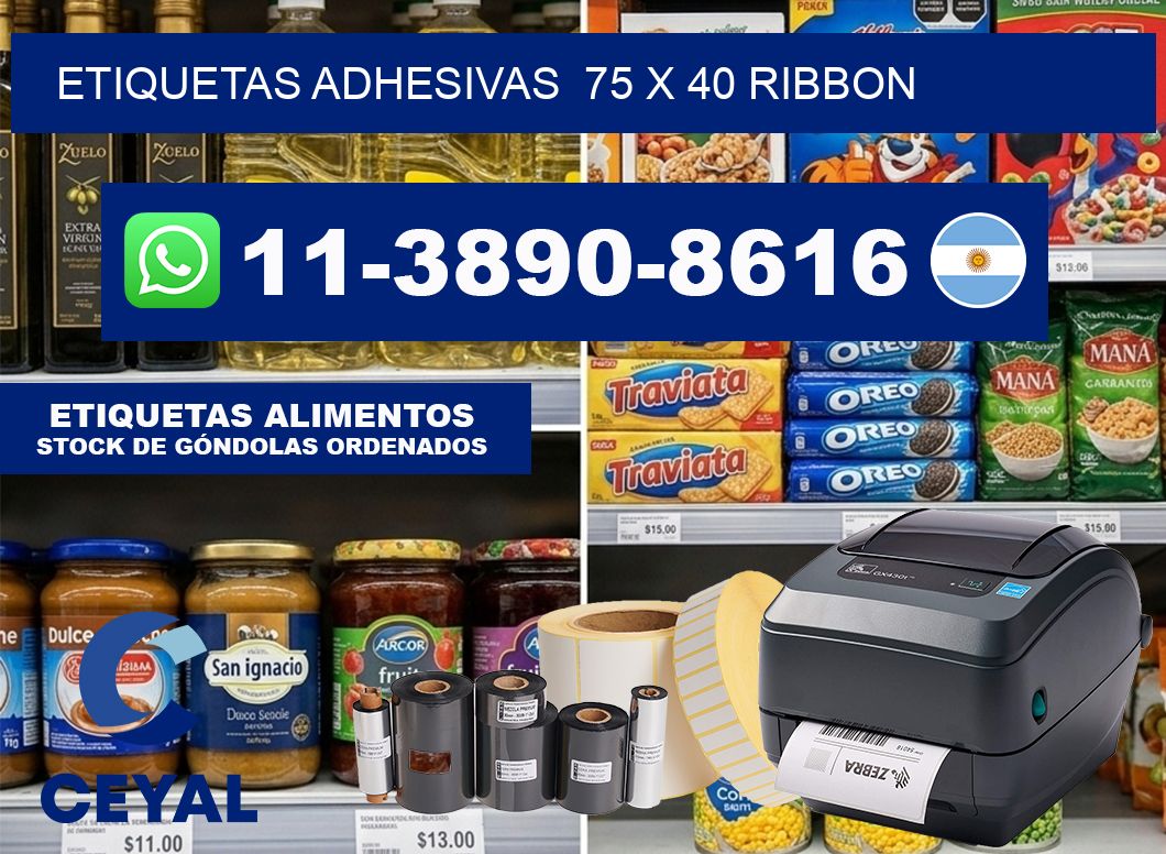 Etiquetas adhesivas  75 x 40 ribbon