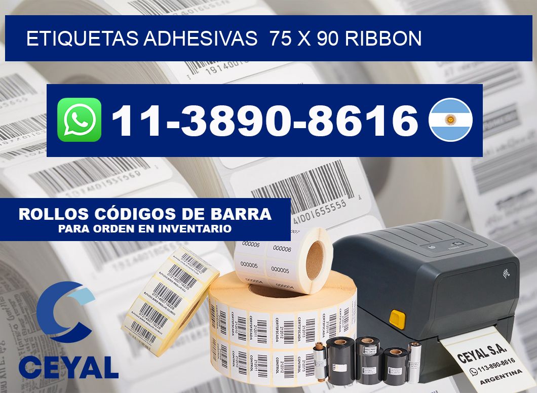 Etiquetas adhesivas  75 x 90 ribbon