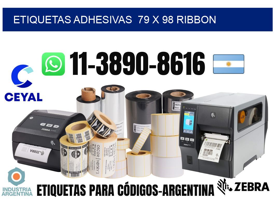 Etiquetas adhesivas  79 x 98 ribbon