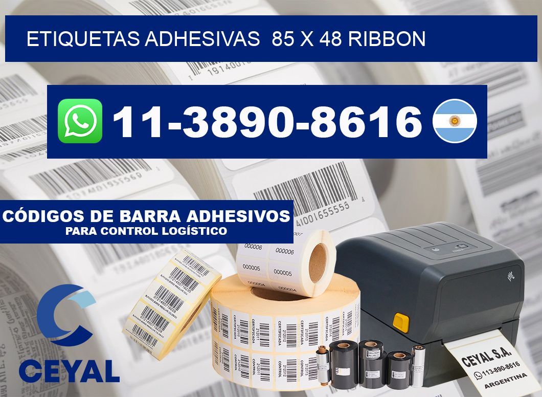 Etiquetas adhesivas 85 x 48 ribbon