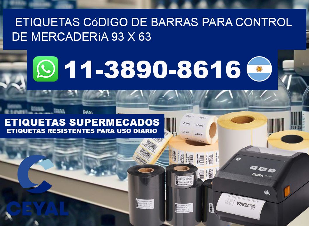Etiquetas código de barras para control de mercadería 93 x 63