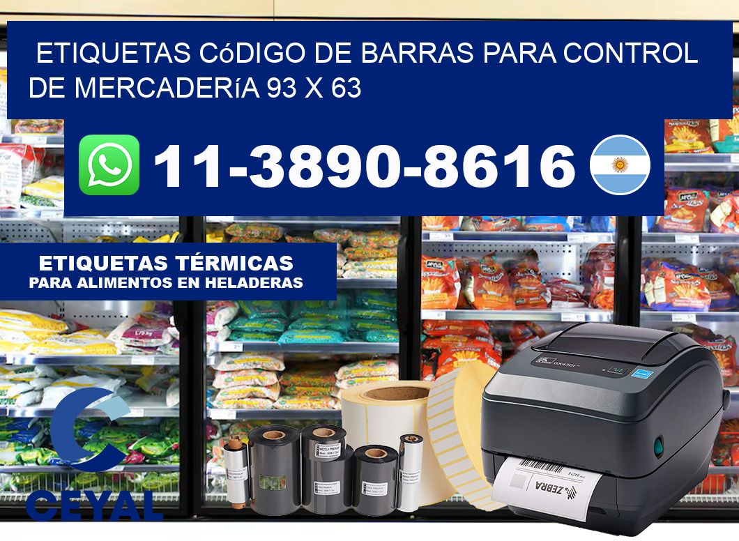Etiquetas código de barras para control de mercadería 93 x 63