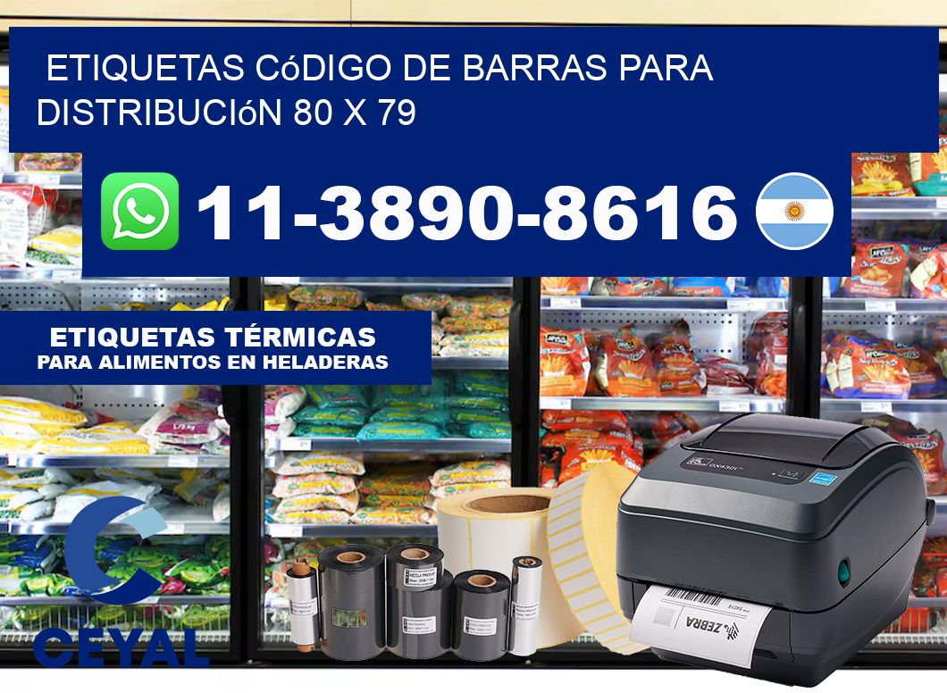Etiquetas código de barras para distribución 80 x 79