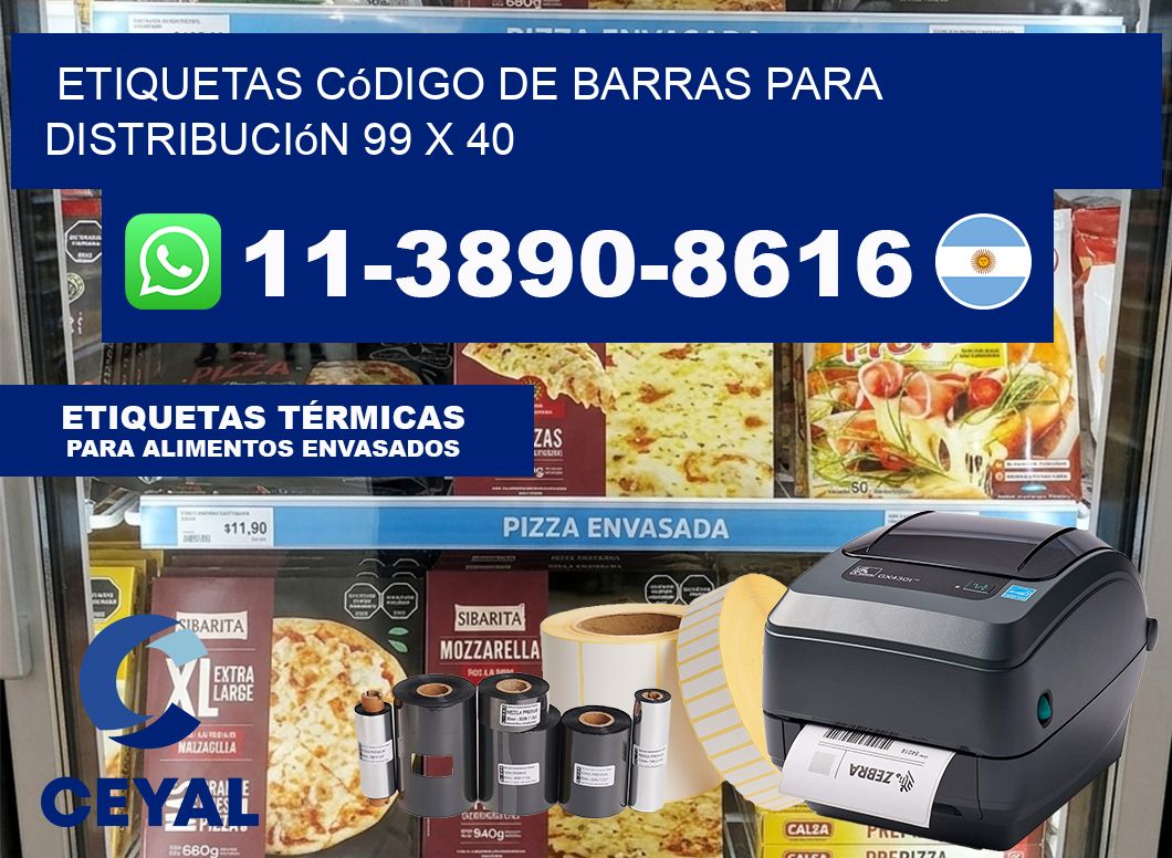 Etiquetas código de barras para distribución 99 x 40
