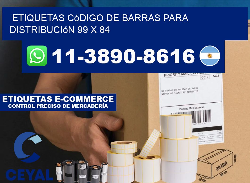Etiquetas código de barras para distribución 99 x 84