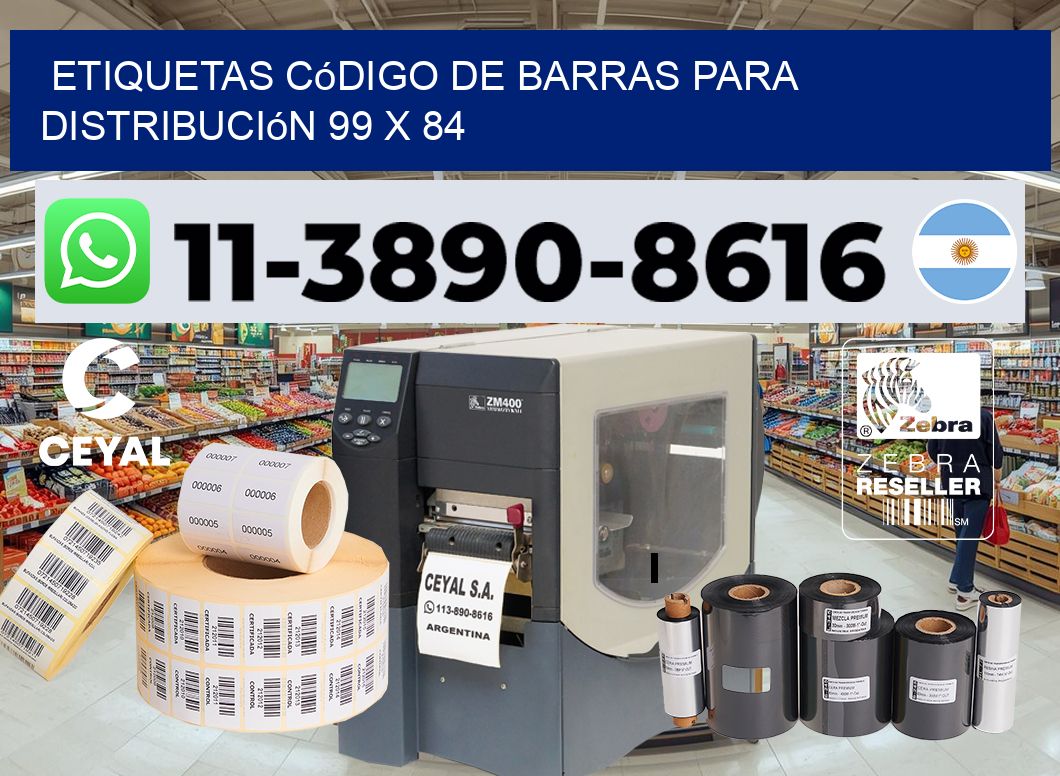 Etiquetas código de barras para distribución 99 x 84