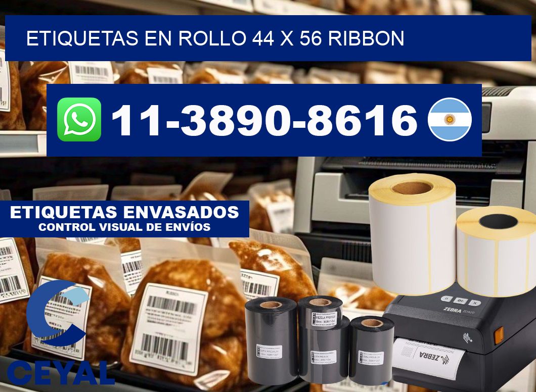 Etiquetas en rollo 44 x 56 ribbon