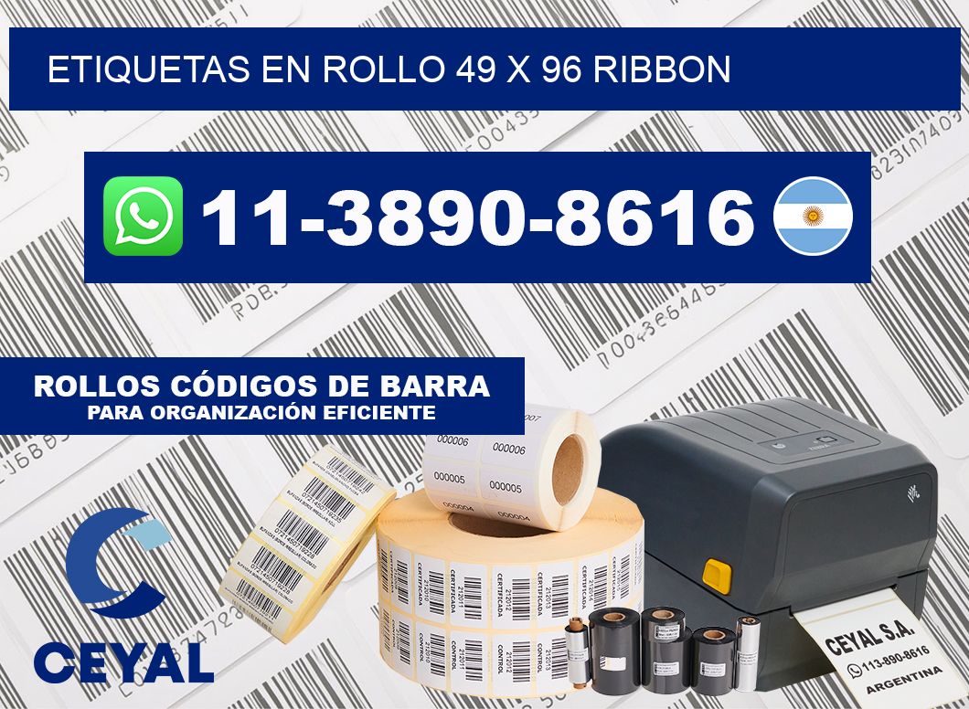 Etiquetas en rollo 49 x 96 ribbon