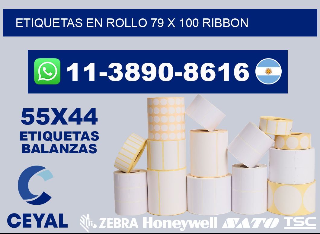 Etiquetas en rollo 79 x 100 ribbon