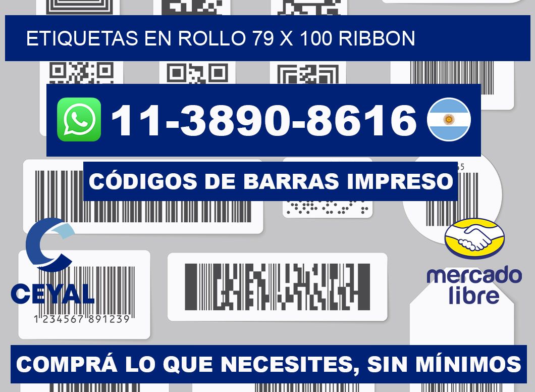 Etiquetas en rollo 79 x 100 ribbon