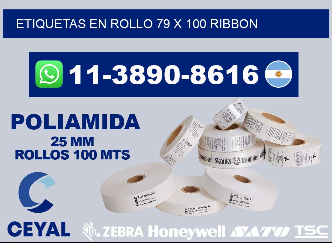 Etiquetas en rollo 79 x 100 ribbon