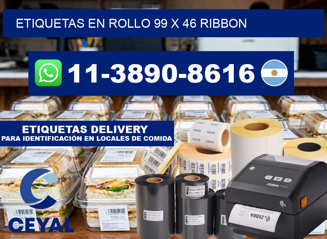Etiquetas en rollo 99 x 46 ribbon