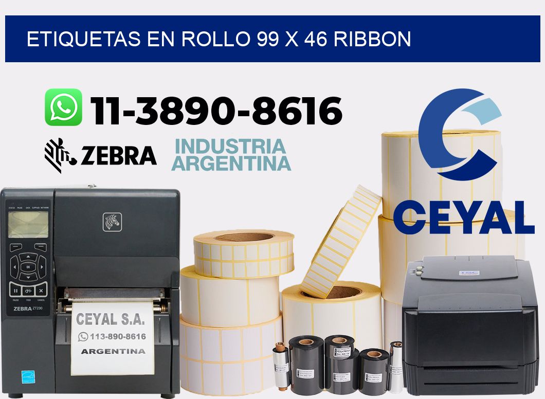 Etiquetas en rollo 99 x 46 ribbon