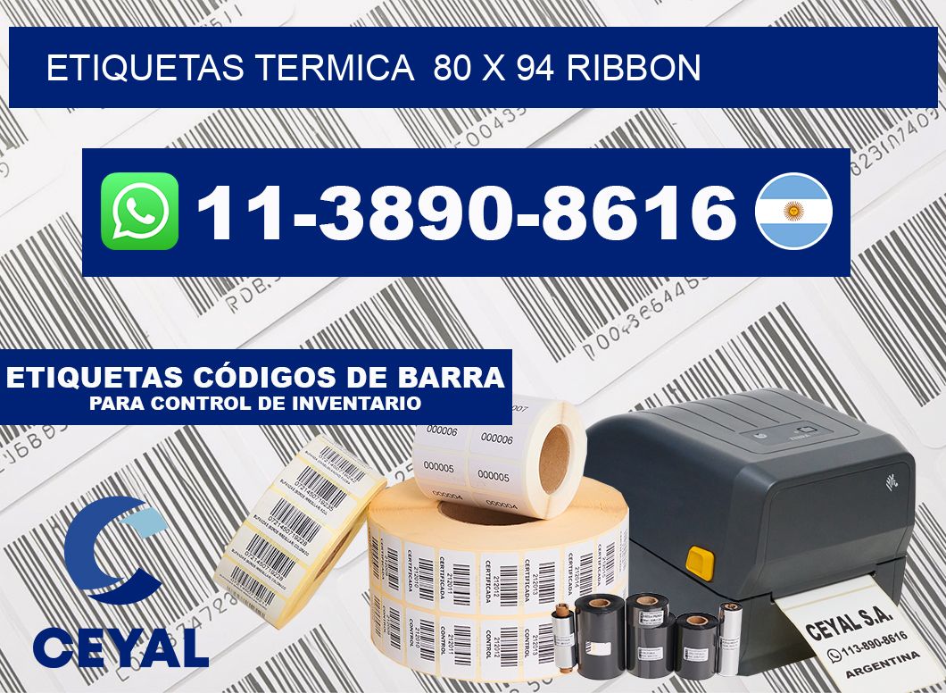 Etiquetas termica  80 x 94 ribbon