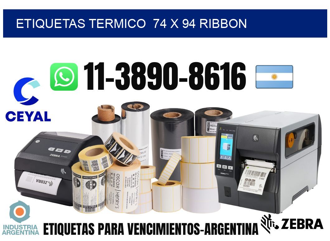 Etiquetas termico  74 x 94 ribbon