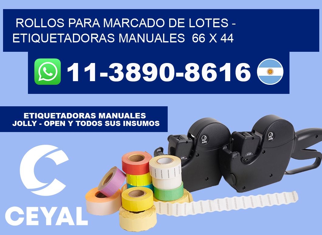 Rollos para marcado de lotes - Etiquetadoras Manuales  66 x 44