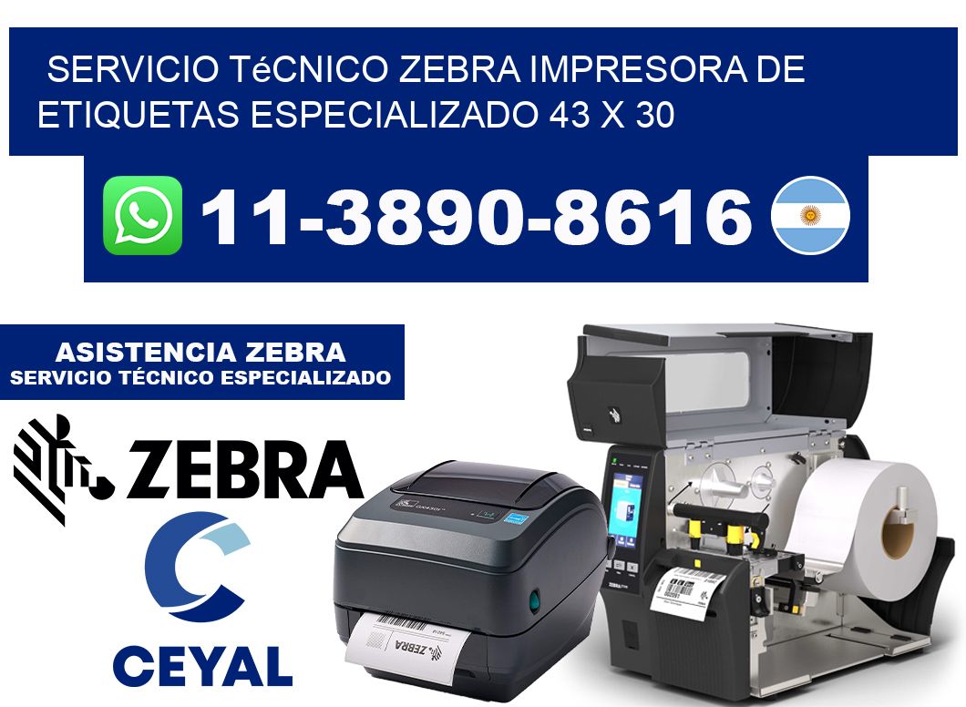 Servicio Técnico Zebra Impresora de Etiquetas Especializado 43 x 30