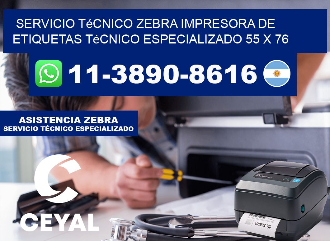 Servicio Técnico Zebra Impresora de Etiquetas Técnico Especializado 55 x 76