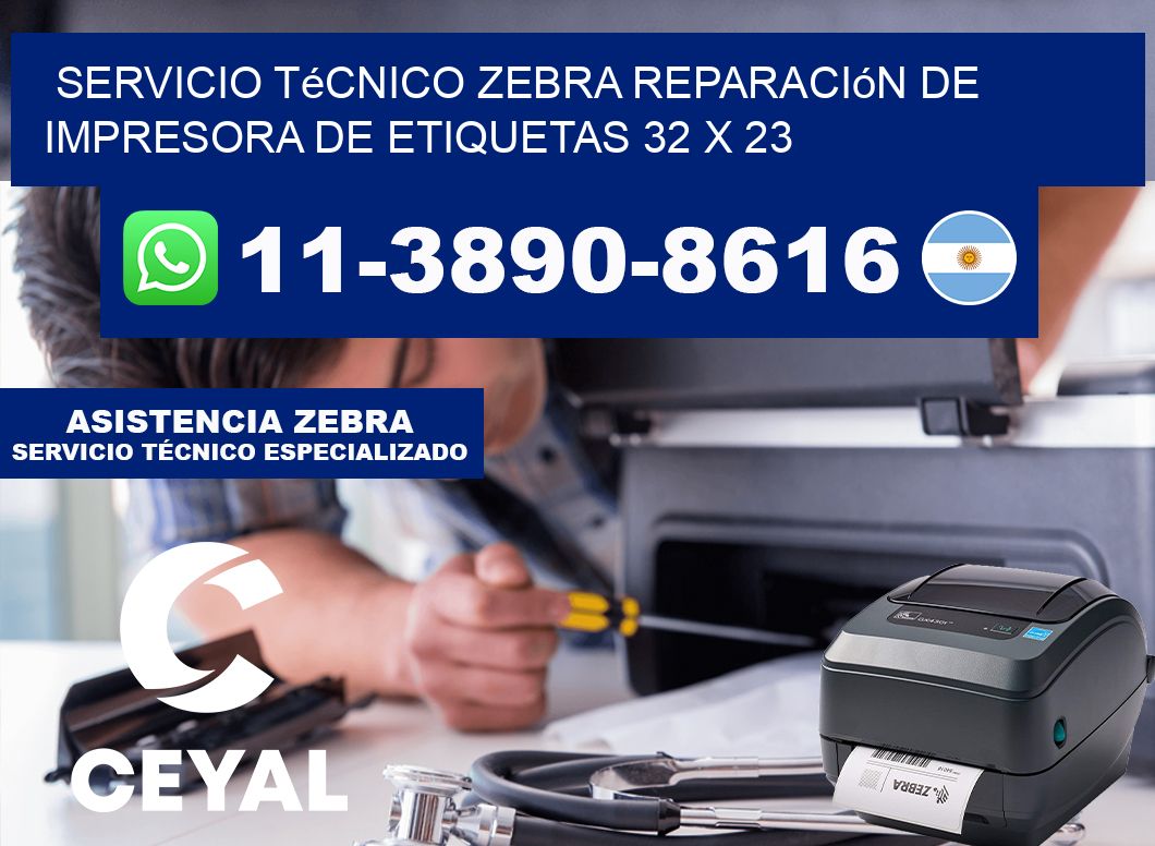 Servicio Técnico Zebra Reparación de Impresora de Etiquetas 32 x 23