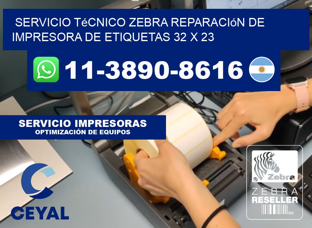Servicio Técnico Zebra Reparación de Impresora de Etiquetas 32 x 23