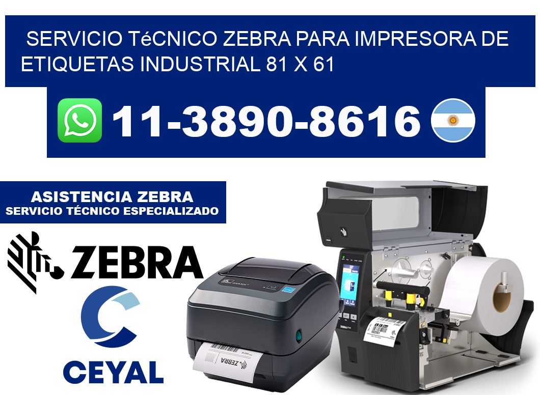 Servicio Técnico Zebra para Impresora de Etiquetas Industrial 81 x 61