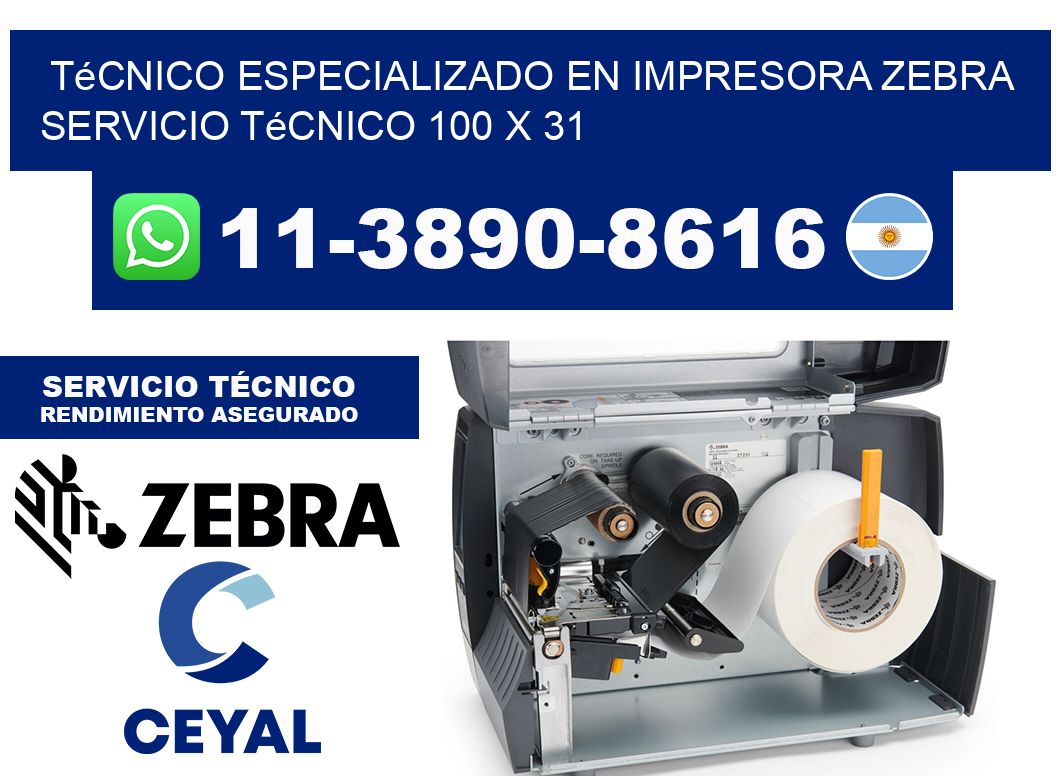 Técnico Especializado en Impresora Zebra Servicio Técnico 100 x 31