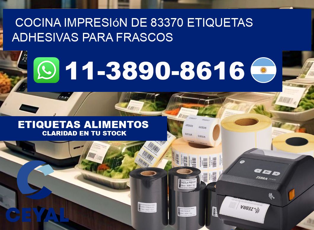 cocina impresión de 83370 etiquetas adhesivas para frascos