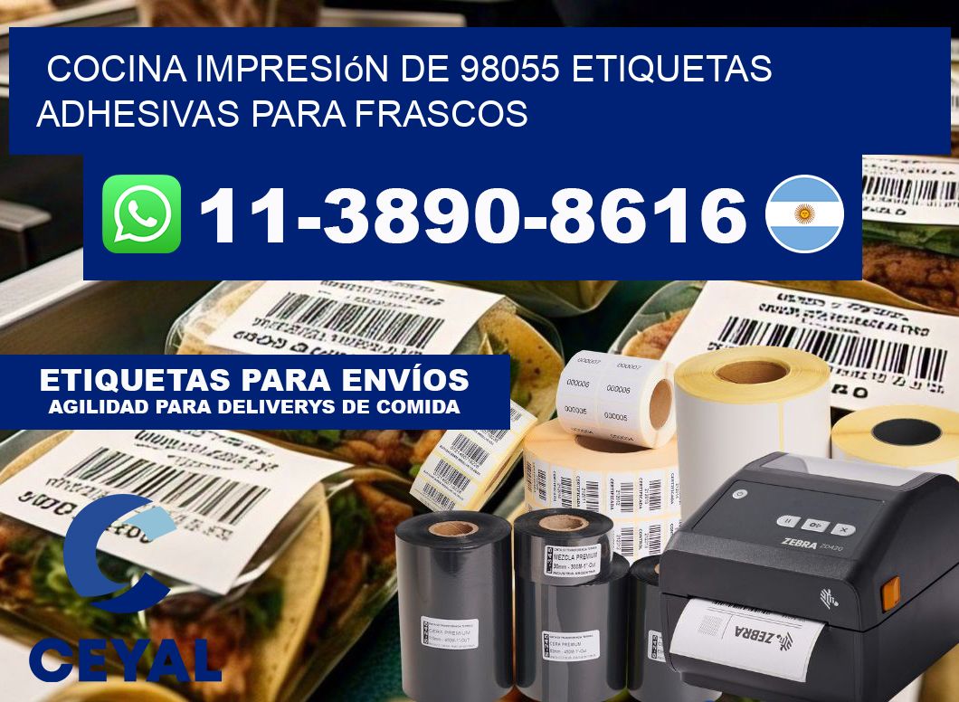 cocina impresión de 98055 etiquetas adhesivas para frascos