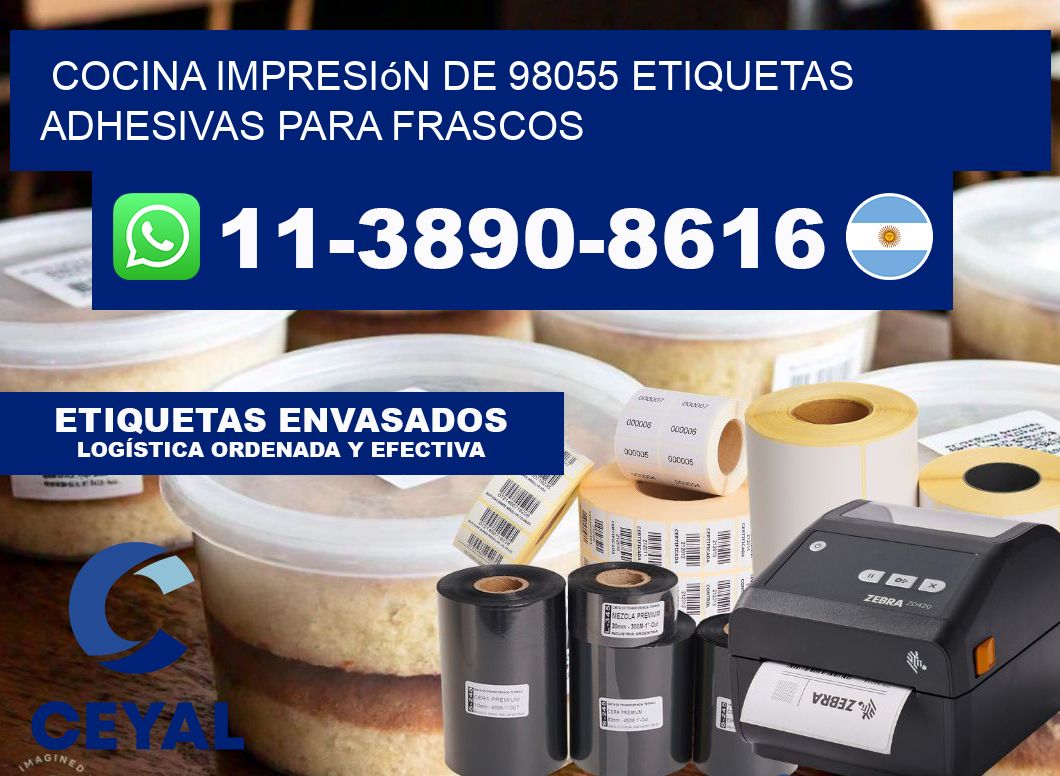 cocina impresión de 98055 etiquetas adhesivas para frascos