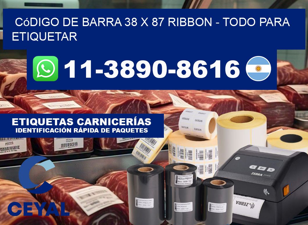 código de barra 38 x 87 ribbon - Todo para Etiquetar
