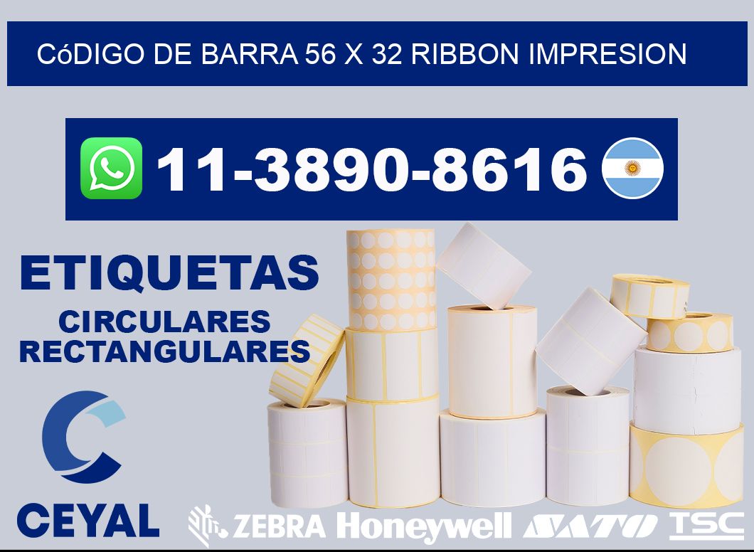 código de barra 56 x 32 ribbon impresion