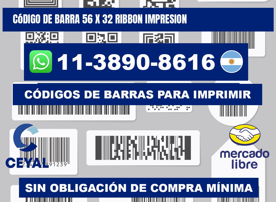 código de barra 56 x 32 ribbon impresion