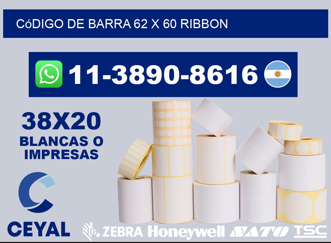código de barra 62 x 60 ribbon