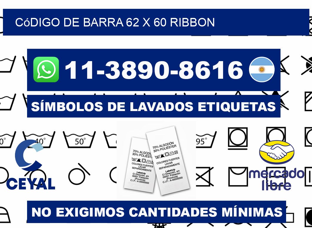 código de barra 62 x 60 ribbon