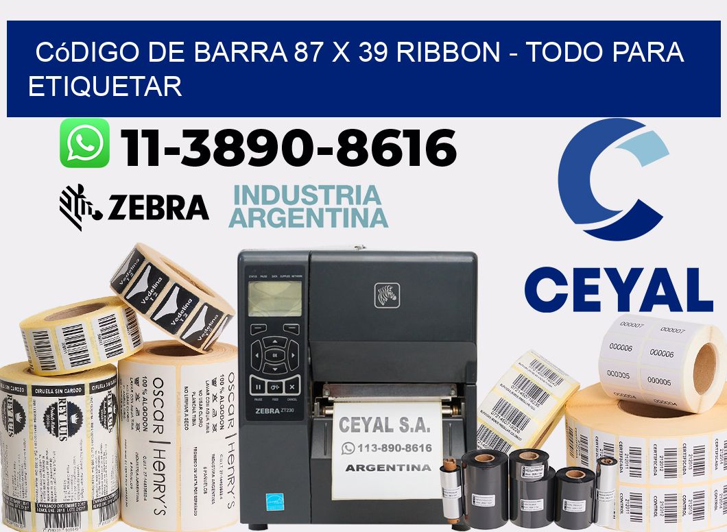 código de barra 87 x 39 ribbon - Todo para Etiquetar