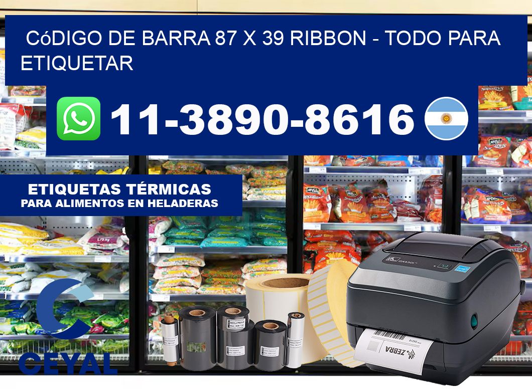 código de barra 87 x 39 ribbon – Todo para Etiquetar