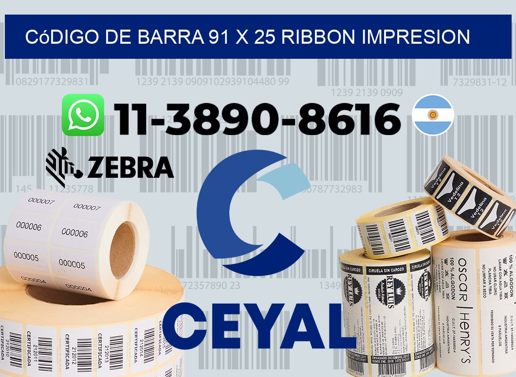 código de barra 91 x 25 ribbon impresion