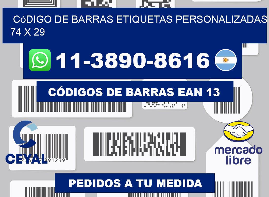 código de barras etiquetas personalizadas 74 x 29