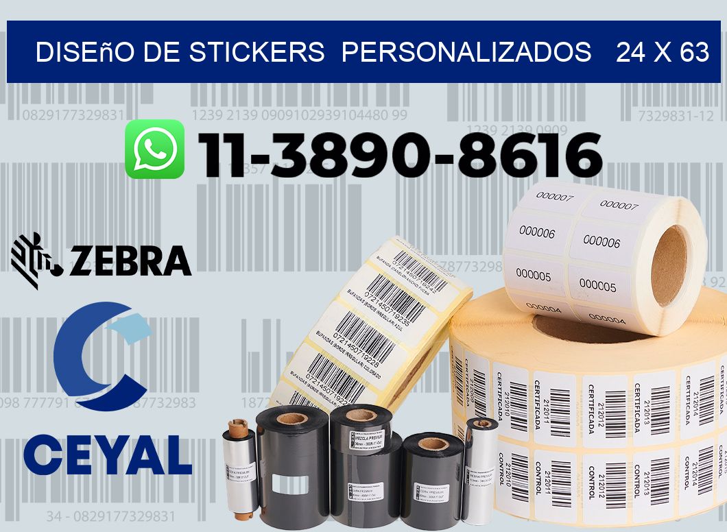 diseño de stickers  personalizados   24 x 63