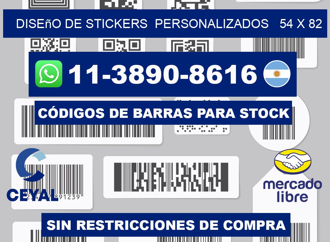 diseño de stickers personalizados 54 x 82
