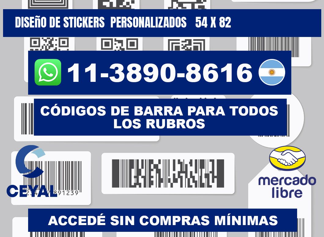 diseño de stickers personalizados 54 x 82
